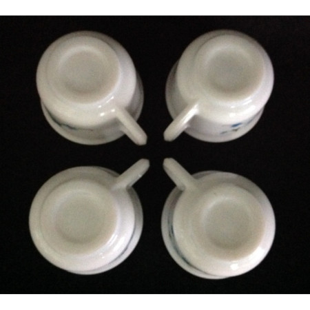 Ensemble 4 tasses+ sous-tasses café "simple" Arcopal - Myosotis