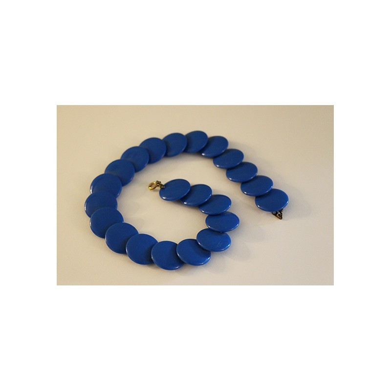 COLLIER "pastilles" BLEU