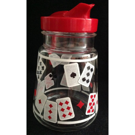 Ensemble cruche pichet et 6 verres "Belote" - 1960