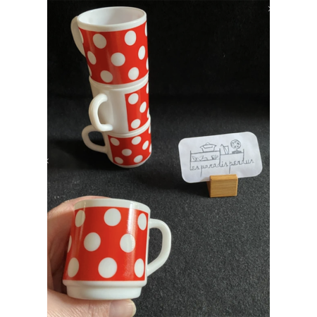 Ensemble de 4 tasses à café Dots - ARCOPAL "Pois rouge"