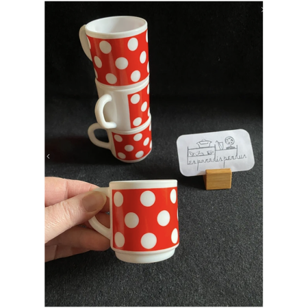 Ensemble de 4 tasses à café Dots - ARCOPAL "Pois rouge"