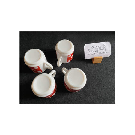 Ensemble de 4 tasses à café Dots - ARCOPAL "Pois rouge"