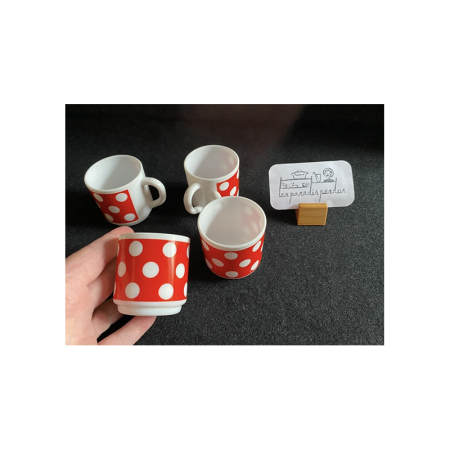 Ensemble de 4 tasses à café Dots - ARCOPAL "Pois rouge"