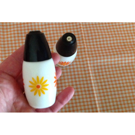 Ensemble Sel poivre "Power flower" opaline