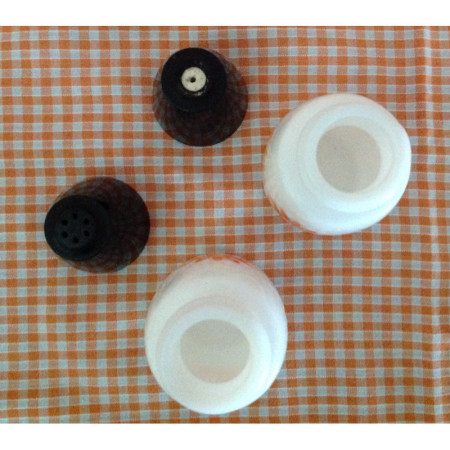 Ensemble Sel poivre "Power flower" opaline