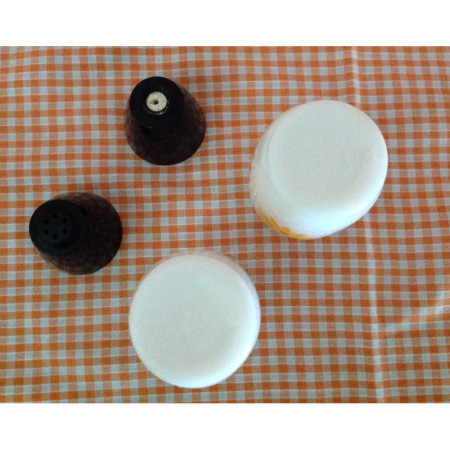 Ensemble Sel poivre "Power flower" opaline