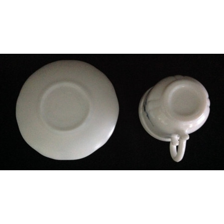 Ensemble tasse et sous-tasse café Arcopal - "Myosotis"