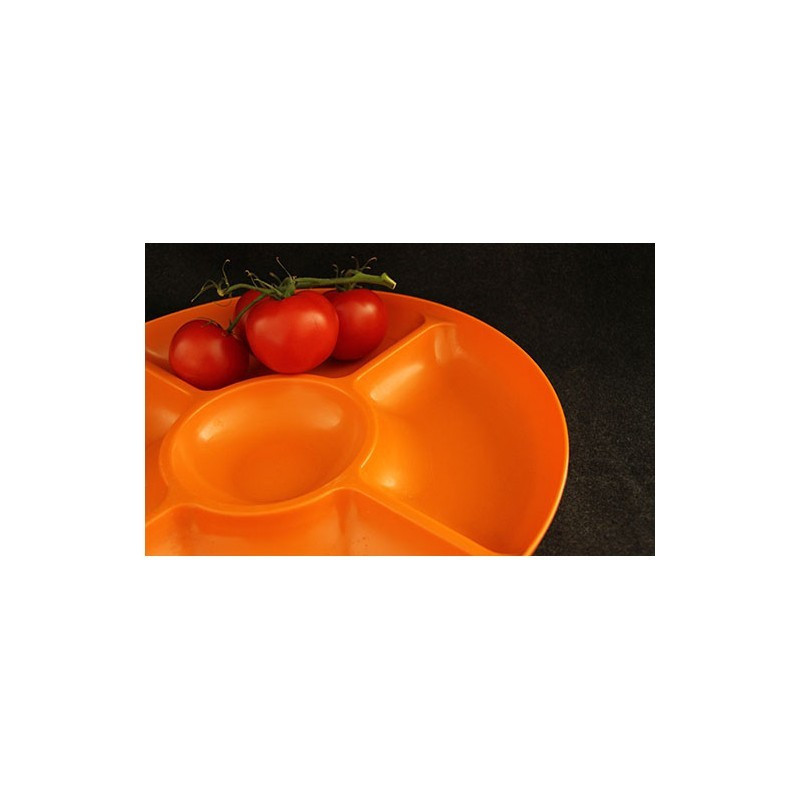 GRAND PLAT À COMPARTIMENT ORANGE - 1970