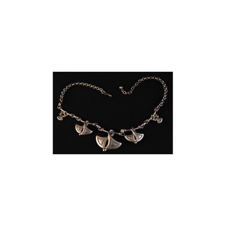 COLLIER MÉTAL VINTAGE GINKO - LERITZ - 1980