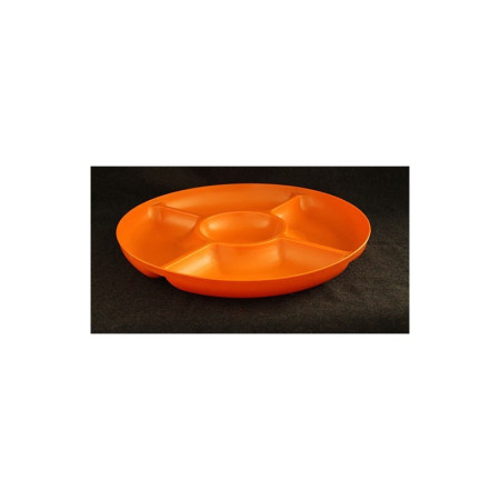 GRAND PLAT À COMPARTIMENT ORANGE - 1970