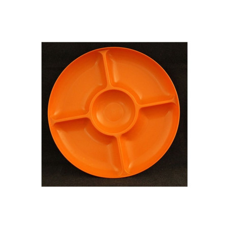 GRAND PLAT À COMPARTIMENT ORANGE - 1970