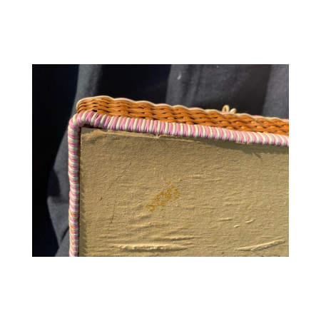 Panier de couture - Osier version rose - 1950