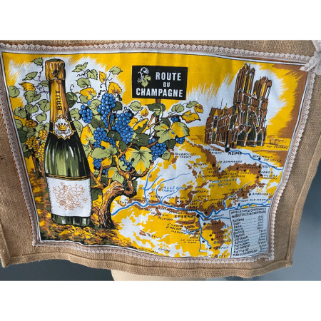 Sac cabas "Route du Champagne"  - upcycling tissus vintage 1970-80