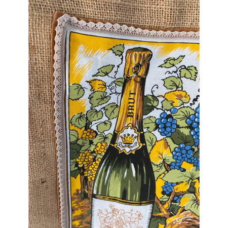 Sac cabas "Route du Champagne"  - upcycling tissus vintage 1970-80