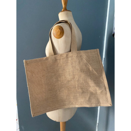 Sac cabas "Route du Champagne"  - upcycling tissus vintage 1970-80