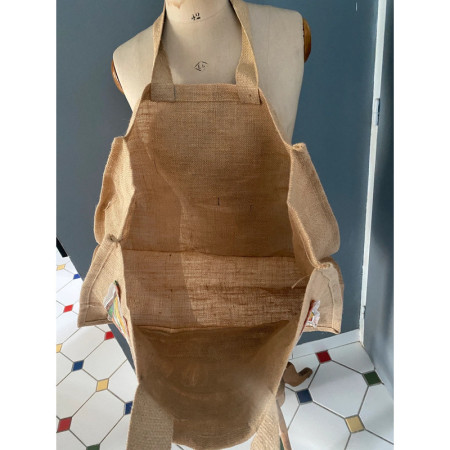 Sac cabas "Vendanges en Champagne"  - upcycling tissus vintage 1970-80
