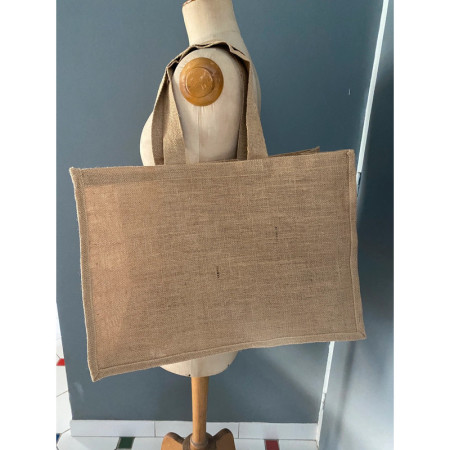 Sac cabas "Vendanges en Champagne"  - upcycling tissus vintage 1970-80