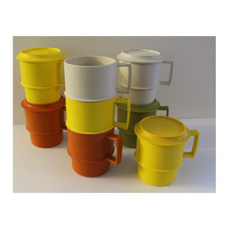 MUG TUPPERWARE JAUNE + COUVERCLE