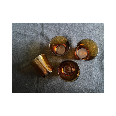 Lot (4) verres à eau "Duralex fumé" - vintage 1980