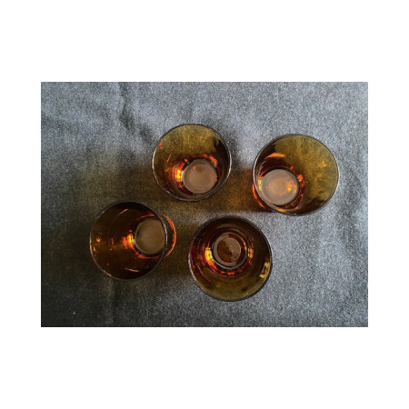 Lot (4) verres à eau "Duralex fumé" - vintage 1980