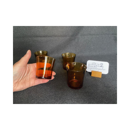 Lot (4) verres à eau "Duralex fumé" - vintage 1980