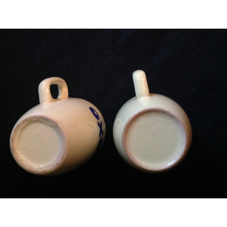 Lot 2 mug "OXO" jaune pastel