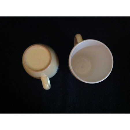 Lot 2 mug "OXO" jaune pastel