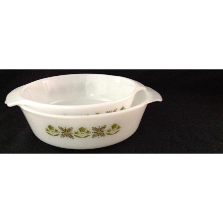 Lot 2 plats ronds Fire-King "Anchor" Meadow green