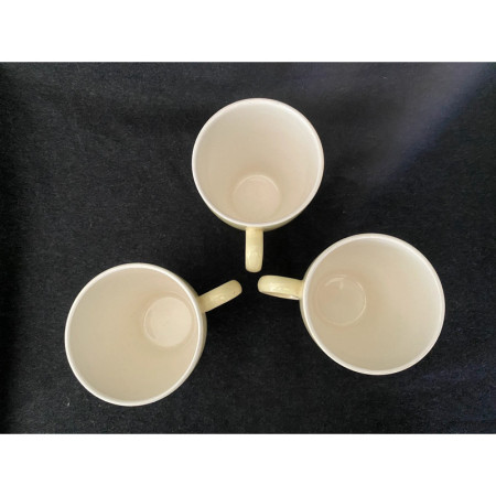 Lot 3 mugs "OXO" jaune pastel