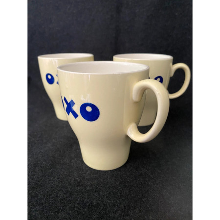 Lot 3 mugs "OXO" jaune pastel