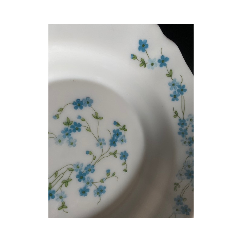 Lot 4 assiettes creuses Arcopal "Myosotis"