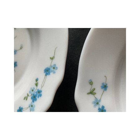 Lot 4 assiettes creuses Arcopal "Myosotis"