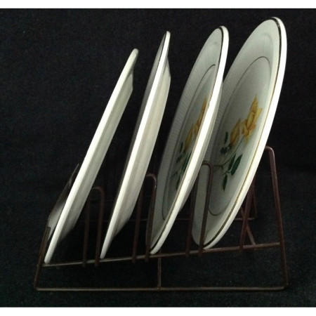 LOT 4 ASSIETTES DESSERT "ROSE JAUNE"