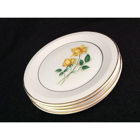 LOT 4 ASSIETTES DESSERT "ROSE JAUNE"
