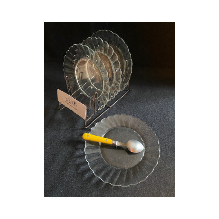 Lot 4 assiettes dessert Margarine Excel - vintage 1960