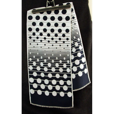 FOULARD GRAPHIQUE POIS BLEUS ET BLANCS