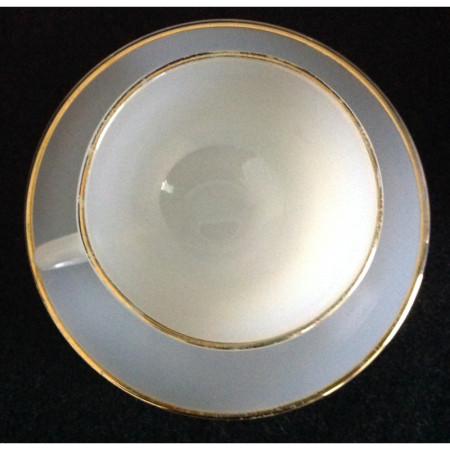 Lot 5 tasses & sous-tasses "Opaline pastel" Arcopal
