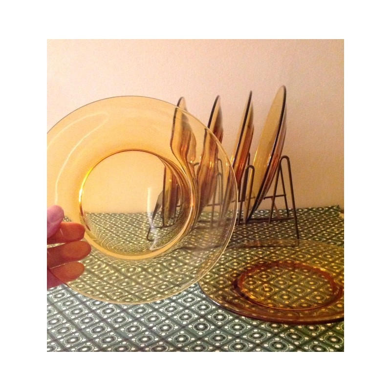 LOT 6 ASSIETTES DESSERT JAUNE - VERECO