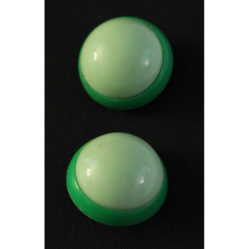 IMPOSANTES BOUCLES D'OREILLES CLIP VERTES VINTAGE