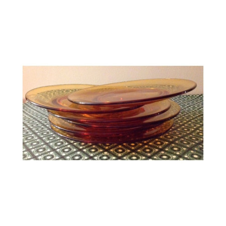 LOT 6 ASSIETTES DESSERT JAUNE - VERECO