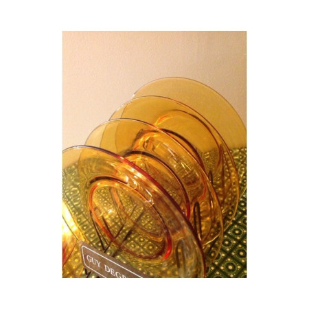 LOT 6 ASSIETTES DESSERT JAUNE - VERECO