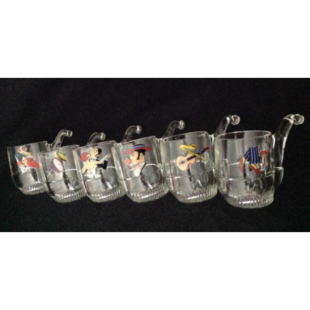 Lot 6 incroyables verres "Danse"