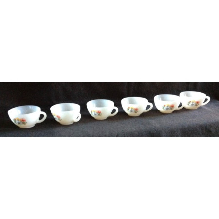 Lot 6 tasses café Arcopal - Anémones