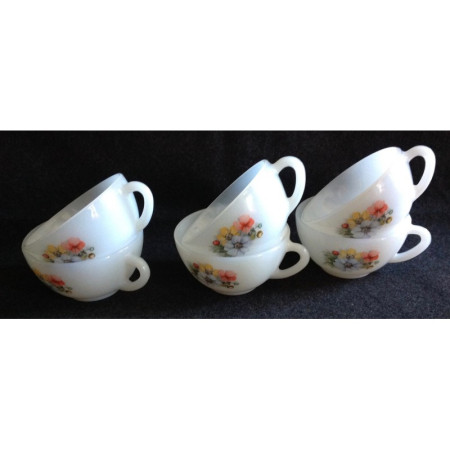 Lot 6 tasses café Arcopal - Anémones