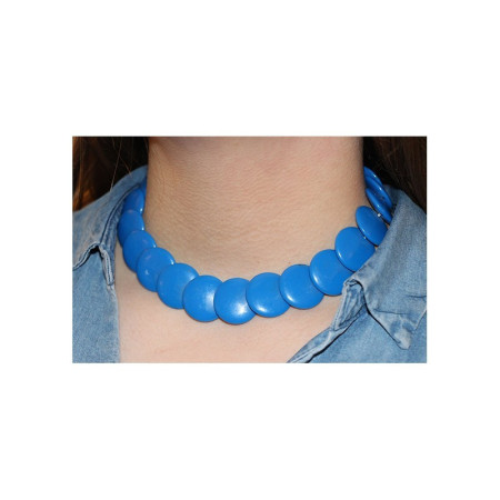 COLLIER "pastilles" BLEU