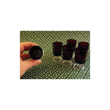 LOT 6 VERRES LIQUEUR VERRE FUMÉ - 1970
