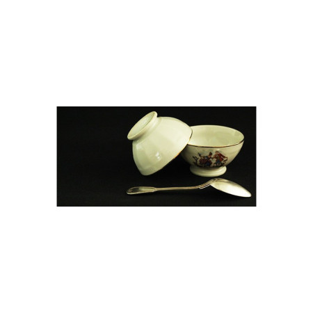 LOT DE 2 PETITS BOLS ANCIENS PORCELAINE "BERGÈRE"