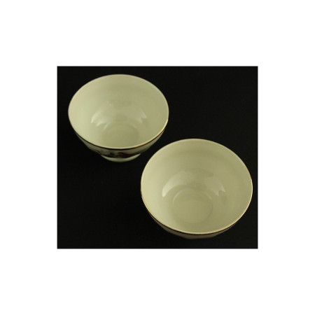 LOT DE 2 PETITS BOLS ANCIENS PORCELAINE "BERGÈRE"