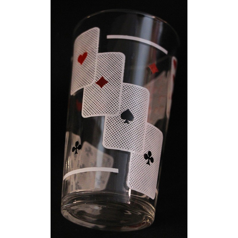 LOT DE 3 VERRES POKER CARTES À JOUER - 1960