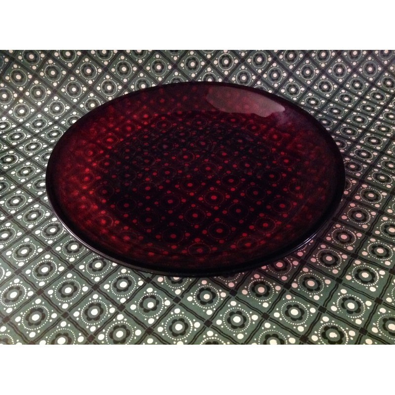 LOT DE 4 ASSIETTES BORDEAUX VERECO
